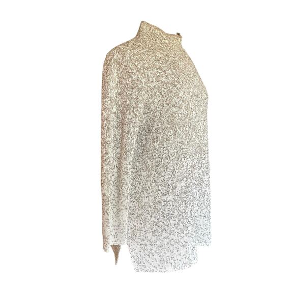 PureJill Cotton Blend Mock Neck Sweater Tunic MED Marled Knit Fall Casual Work - Picture 5 of 9